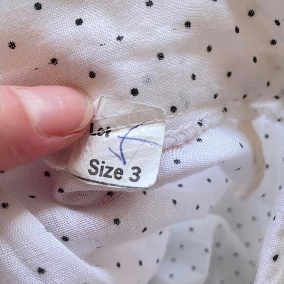 Vintage 80s Polkadot A Line Skirt / Size 3 / Coquette French Dots Retro Petite - Picture 7 of 7